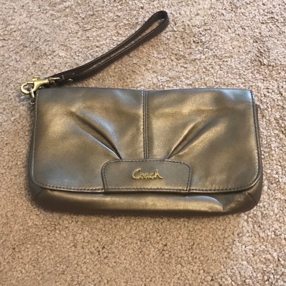 Pewter Coach wristlet